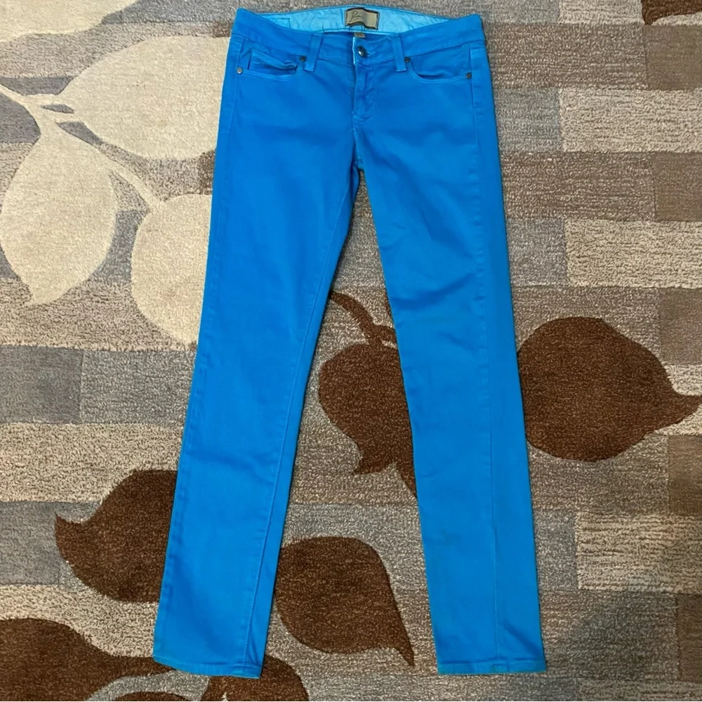 Paige Turquoise Peg Skinny Jeans